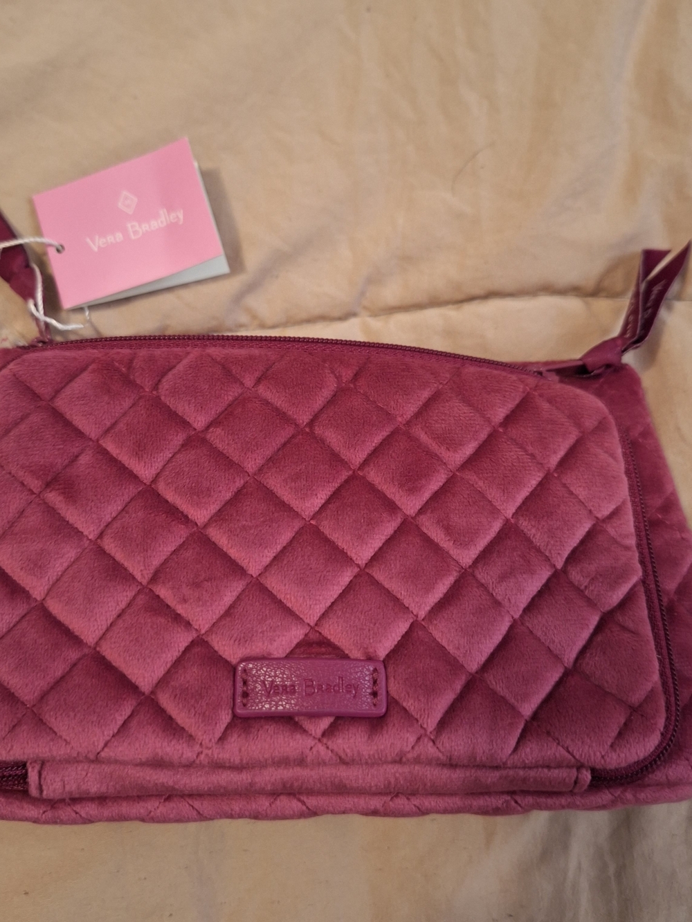 Vera Bradley Quilted Velvet Clutch in Rose